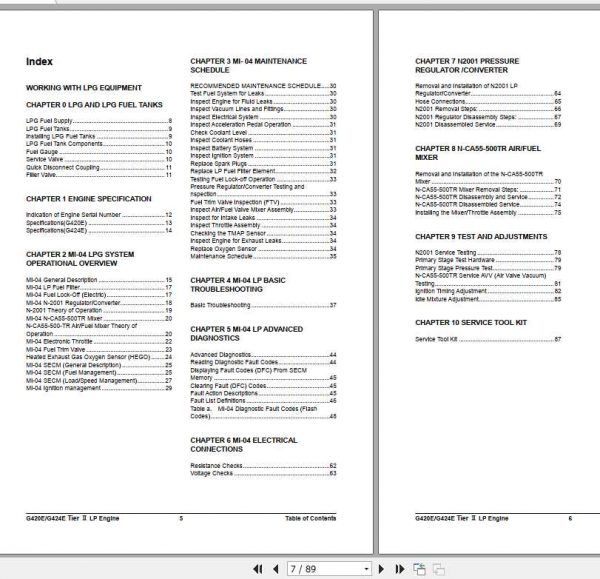 Daewoo Doosan Forklift G420E G424E Tier II LP Engine Service Manual 2