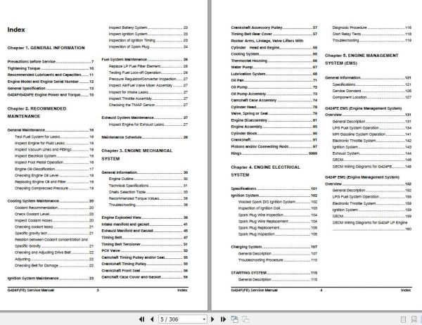 Daewoo Doosan Forklift G424F FE LP Engine Service Manual 2