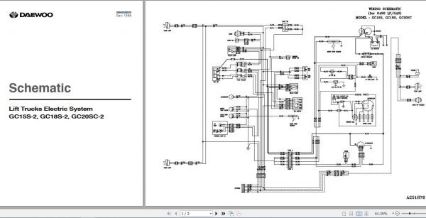Daewoo Doosan Forklift GC15S 2 GC18S 2 GC20SC 2 Electrical Schematic 1