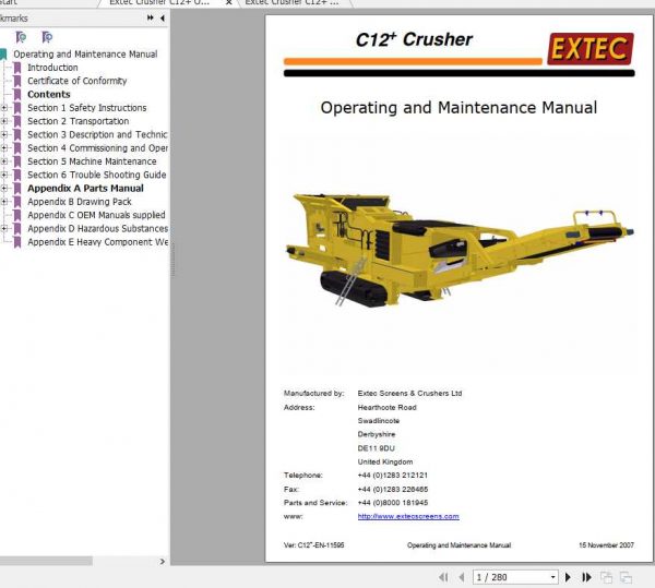 Extec Crusher C12 Operation Mantenance Manual 1 1
