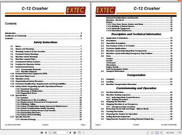 Extec Crusher C12 Operation Mantenance Manual 2