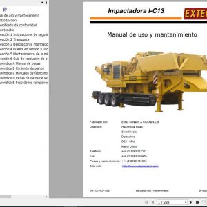 Extec Crusher I C13 Impactor Mantenance Manual ES 1
