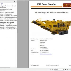 Extec Crusher X38 Cone Operation Mantenance Manual 1