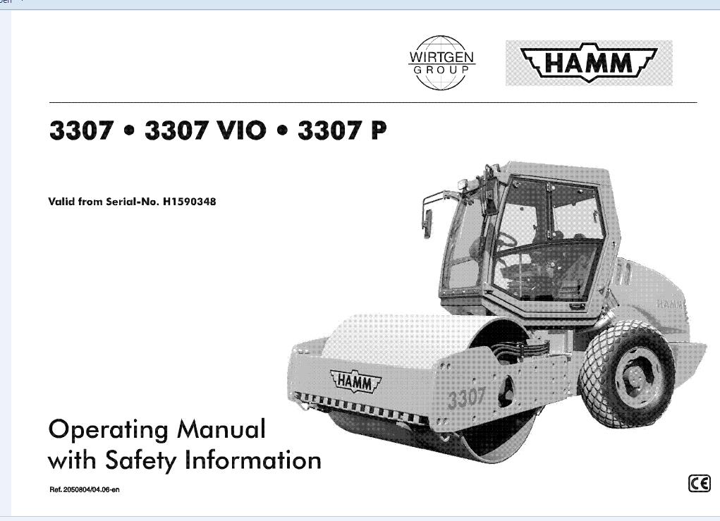 Hamm Roller 3307 3307 VIO 3307P H1.59 Electric Hydraulic Diagrams DEEN 1