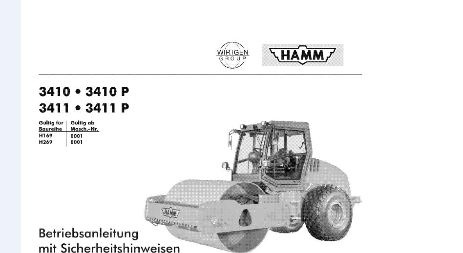 Hamm Roller 3410P 3411P H2.69 Electric Hydraulic Diagrams DEEN 1