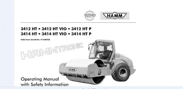 Hamm Roller 3412VIOP 3414VIOP H1.60 Electric Hydraulic Diagrams DEEN 1