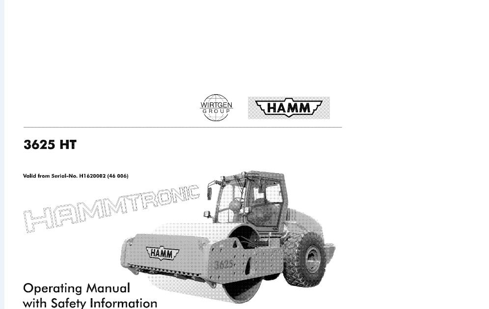 Hamm Roller 3625 HT H1.62 Electric Hydraulic Diagrams DEEN 1