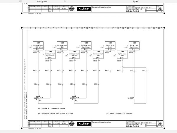 Hamm Roller DV90VVTVVOTO H1.66 Electric Hydraulic Diagrams DEEN 2