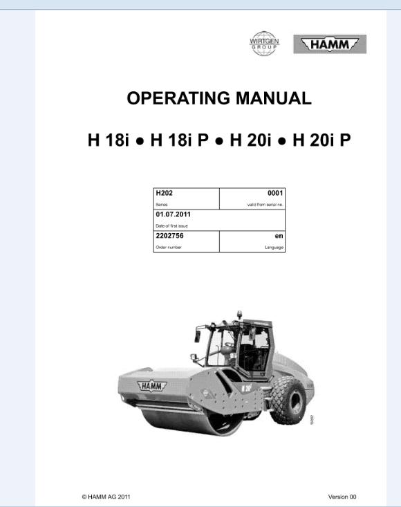 Hamm Roller H18iP H20iP H2.02 Electric Hydraulic Diagrams DEEN 1