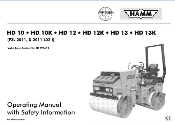 Hamm Roller HD10K HD12K HD13K H1.39 Electric Hydraulic Diagrams DEEN 1