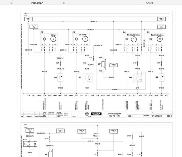 Hamm Roller HD70KV HD75KV HD75.4K H1.52 Electric Hydraulic Diagrams DEEN 2