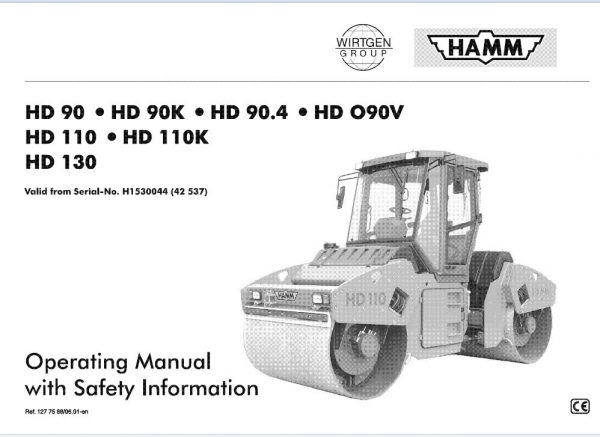 Hamm Roller HD90KV HD90.4 HD110K HD130 H1.53 Electric Hydraulic Diagrams DEEN 1