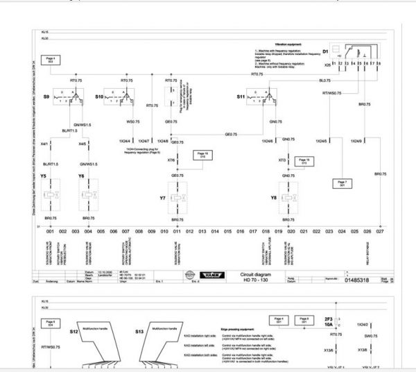 Hamm Roller HD90KV HD90.4 HD110K HD130 H1.53 Electric Hydraulic Diagrams DEEN 2
