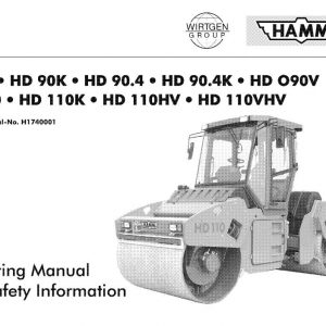 Hamm Roller HD90KV HD90.4 HD110KHVVHV H1.74 Electric Hydraulic Diagrams DEEN 1