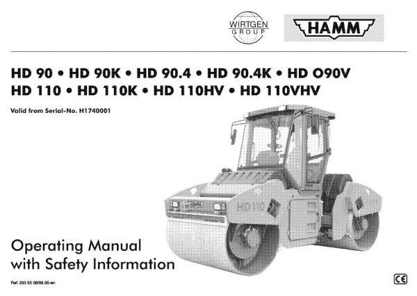 Hamm Roller HD90KV HD90.4 HD110KHVVHV H1.74 Electric Hydraulic Diagrams DEEN 1