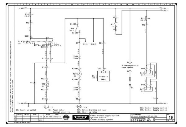 Hamm Roller HD90KV HD90.4 HD110KHVVHV H1.81 Electric Hydraulic Diagrams DEEN 2