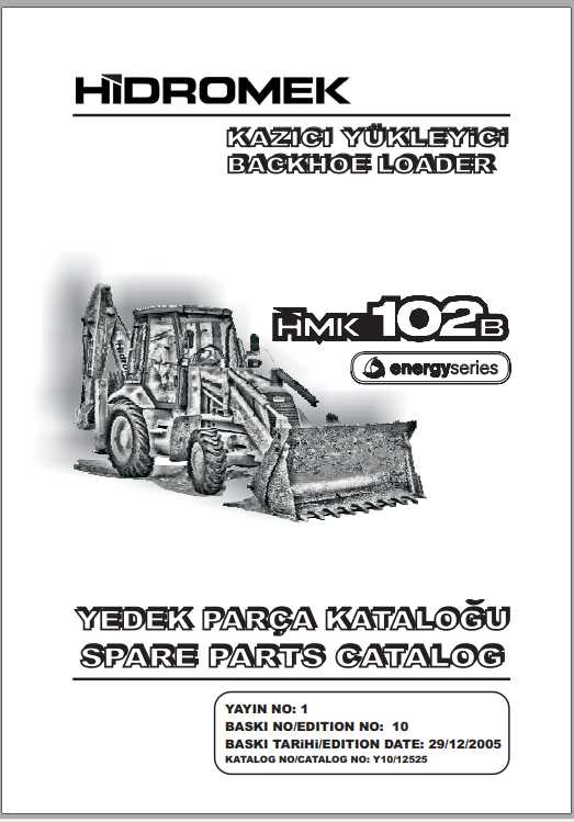 Hidromek Backhoe Loader HMK 102B Energy Spare Part Catalog 1