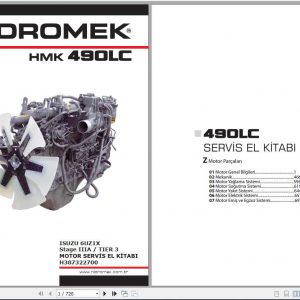 Hidromek Diesel Engine HMK 490 LC Isuzu 6UZ1X Stage IIIA Tier 3 Service Manual Turkish 1