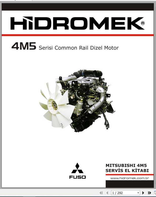 Hidromek Diesel Engine Mitsubishi 4M5 Motor Service Manual Turkish 1