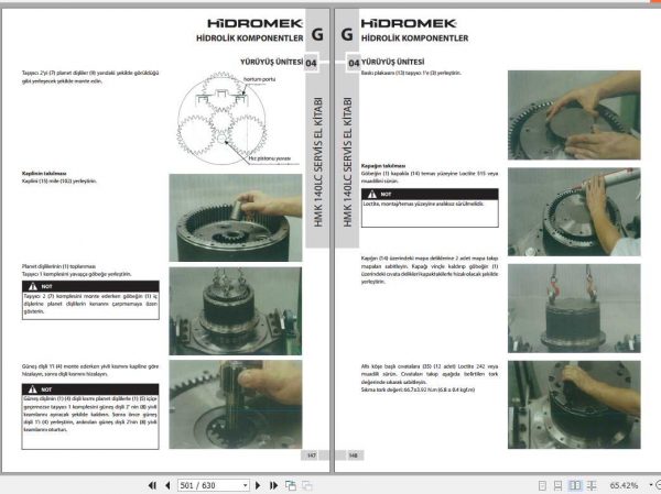 Hidromek Excavator HMK 140LC Service Manual Turkish 3