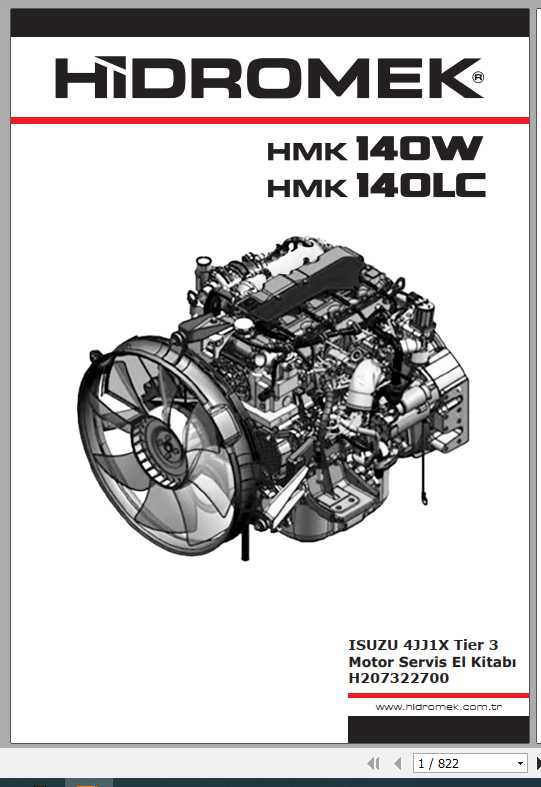 Hidromek Excavator HMK 140W 140LC ISUZU 4JJ1X Tier 3 Service Manual Turkish 1