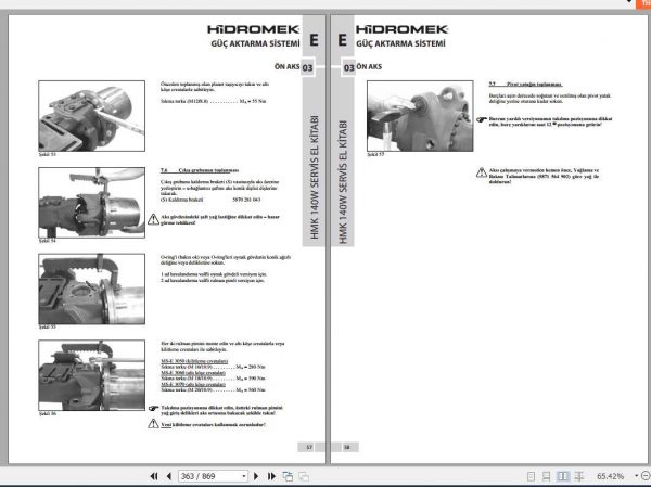 Hidromek Excavator HMK 140W Service Manual Turkish 2