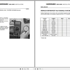 Hidromek Excavator HMK 200W 2 Service Manual Turkish 1