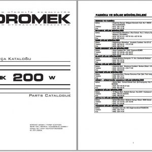 Hidromek Excavator HMK 200W Part Catalog 1