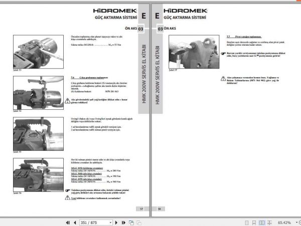 Hidromek Excavator HMK 200W Service Manual Turkish 2