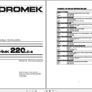 Hidromek Excavator HMK 220LC 2 Part Catalog 1