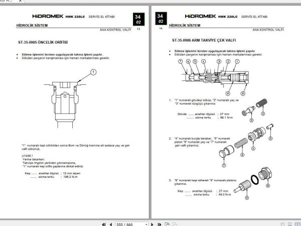 Hidromek Excavator HMK 220LC 2 Service Manual Turkish 2