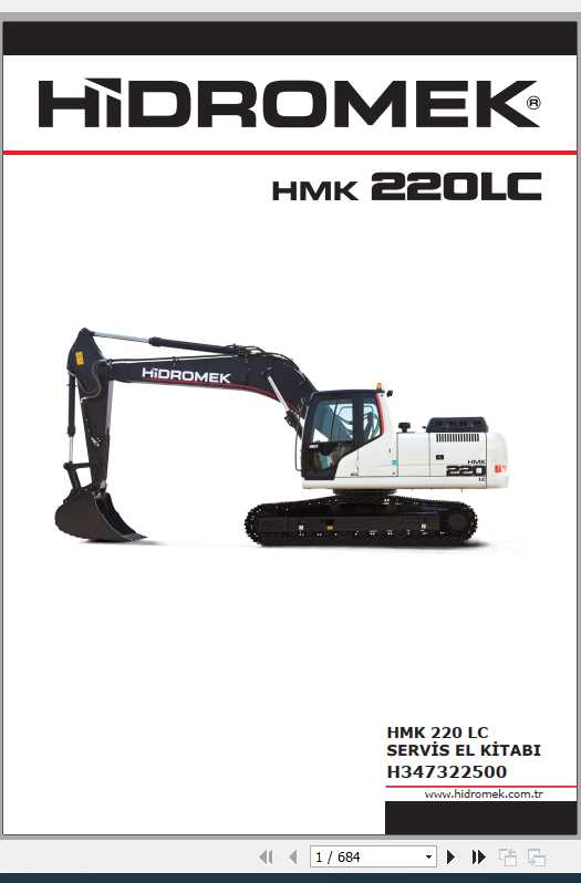 Hidromek Excavator HMK 220LC Service Manual Turkish 1