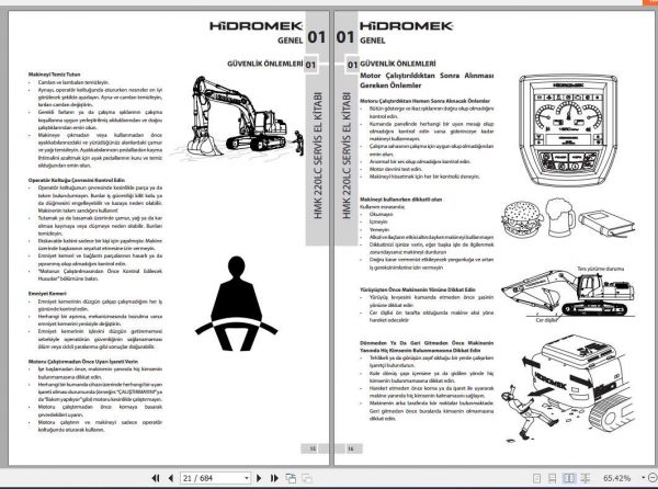 Hidromek Excavator HMK 220LC Service Manual Turkish 2