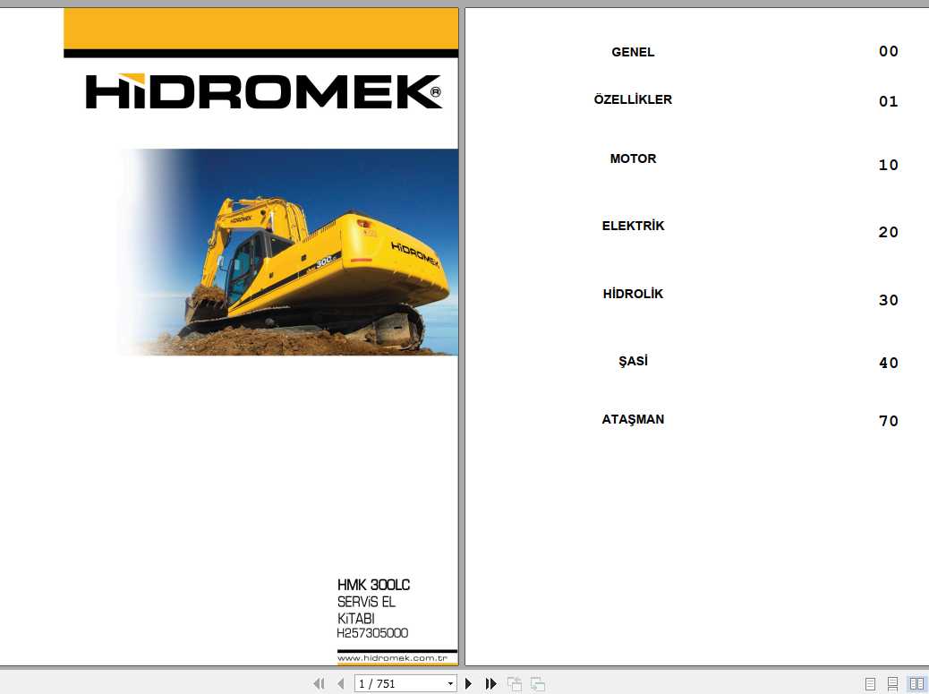 Hidromek Excavator HMK 300LC 2 Service Manual Turkish 1