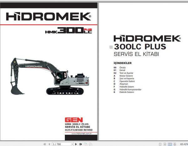 Hidromek Excavator HMK 300LC Plus Service Manual Turkish 1