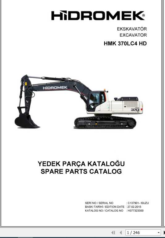 Hidromek Excavator HMK 370LC4 HD Spare Part Catalog 2015 1