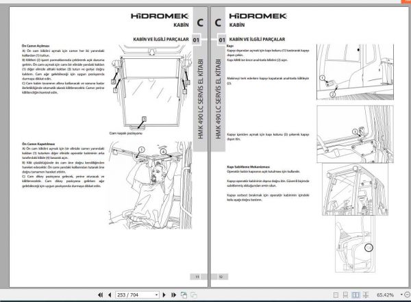 Hidromek Excavator HMK 490 LC Service Manual Turkish 2