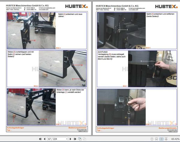 Hubtex Forklift DQ 45 G 3050 EL T Operating Instructions and Spare Parts List DE 2