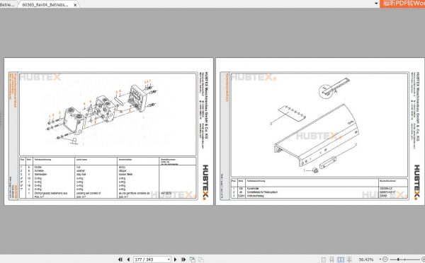 Hubtex Forklift EZK 30 AC 2610 Operating Instructions and Spare Parts List DE 3