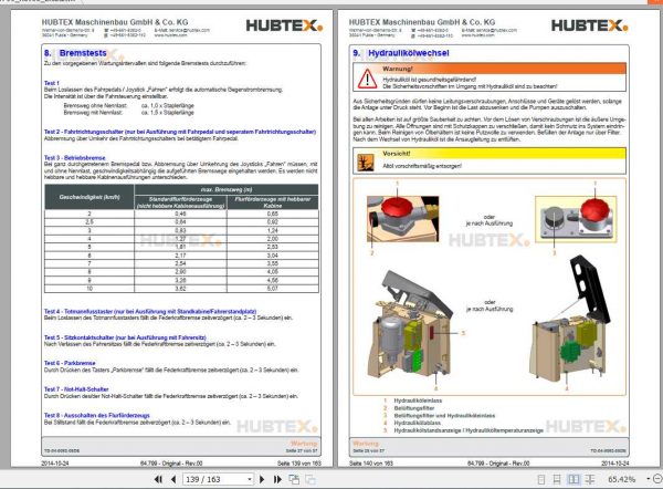 Hubtex Forklift MQ 25 2121 EL Operating Instructions and Spare Parts List DE 3