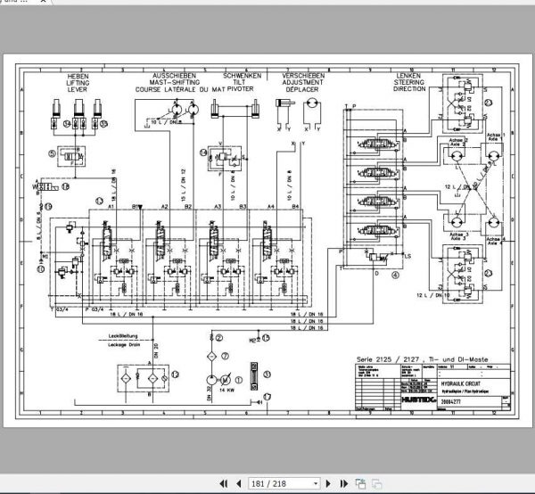 Hubtex Forklift MQ 40 AC 2125 EL Operating Instructions and Spare Parts List DE 2