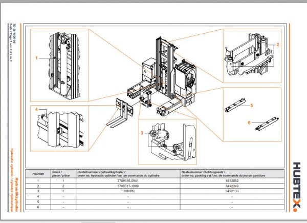 Hubtex Forklift MQ 80 2131 PU Operating Instructions and Spare Parts List DE 3