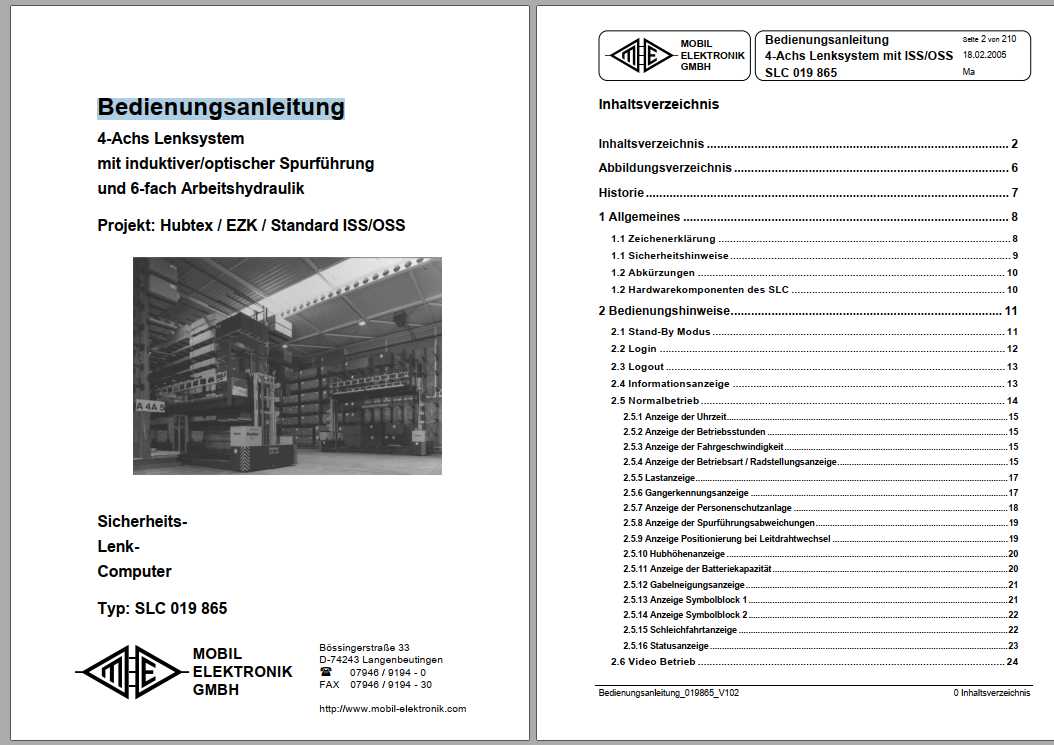 Hubtex Forklift Mobil Elektronik Operator Manual DE 1 1