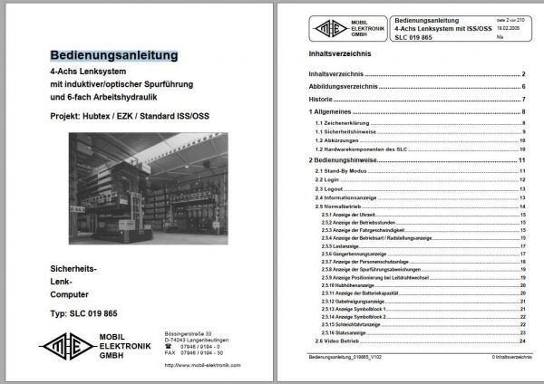 Hubtex Forklift Mobil Elektronik Operator Manual DE 1