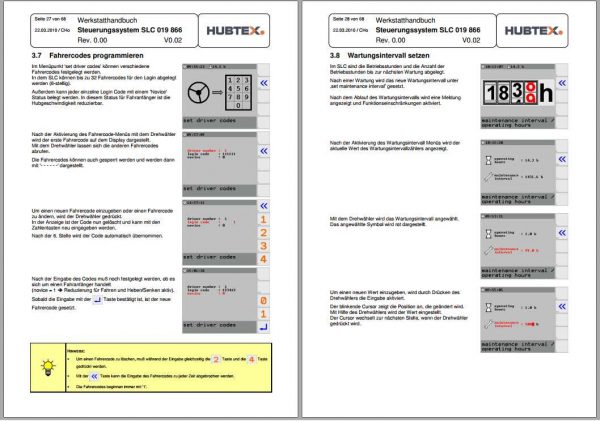 Hubtex Forklift SCH03.17 Service Part Manual DE 4