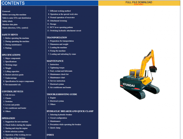 Hyundai CERES Heavy Equipment Operator Manual Updated 04.2021 Offline DVD 8