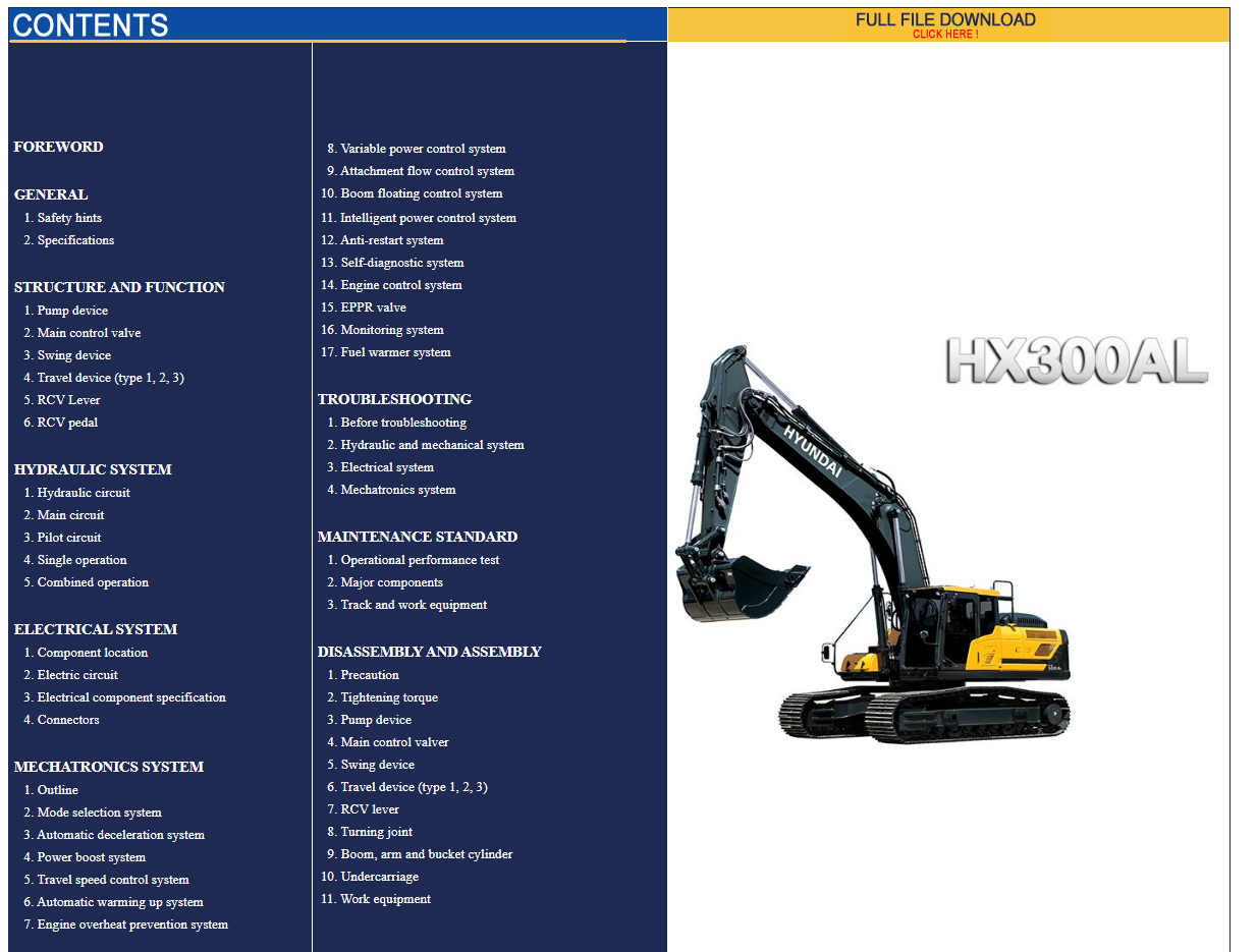 Hyundai CERES Heavy Equipment Service Manual Updated 04.2021 Offline DVD 10