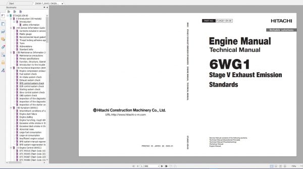 ISUZU Diesel Engine Technical Manual On Hitachi Excavator ZX 3567 Series CD 8