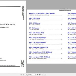International HV Series 2018 2020 Interactive Electrical Circuit Diagram 1