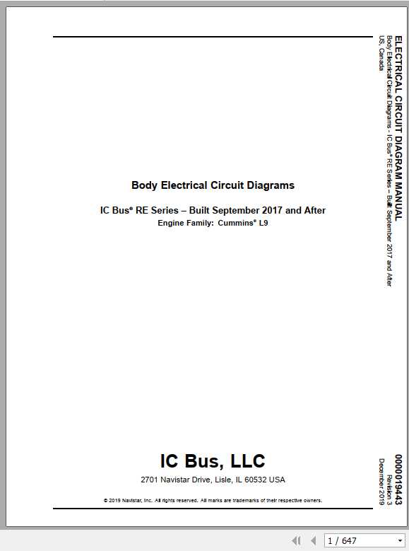 International IC Bus RE Series Body Electrical Circuit Diagram 1